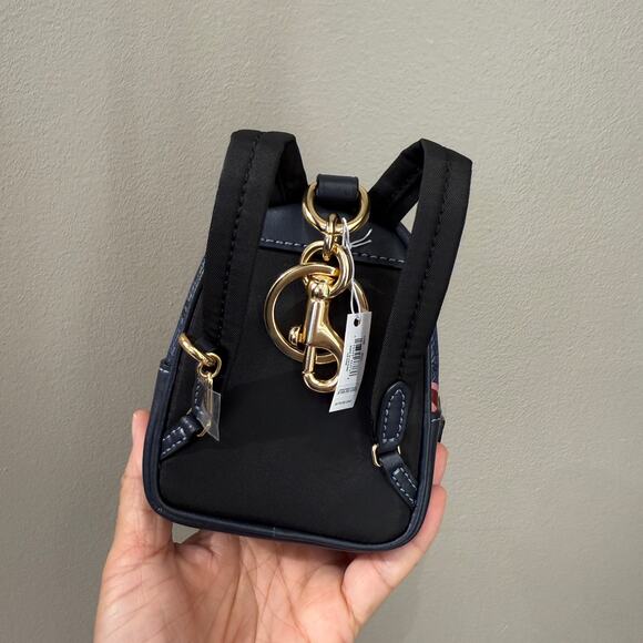 Coach CZ086 Mini Court Backpack Bag Charm In Signature Canvas With Cherry Print - Picture 10 of 16